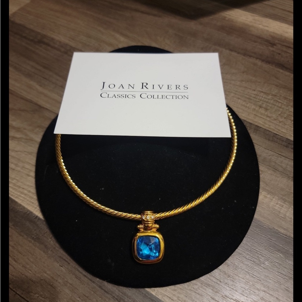 Joan Rivers Sapphire Interchangeable Gold Tone Cable Necklace